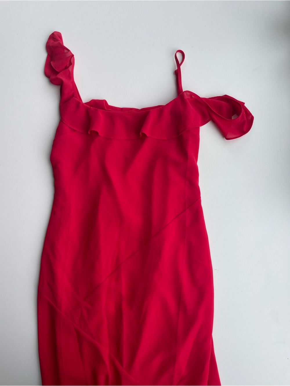 Forever 21 Hot Pink One-Shoulder Ruffle Dress